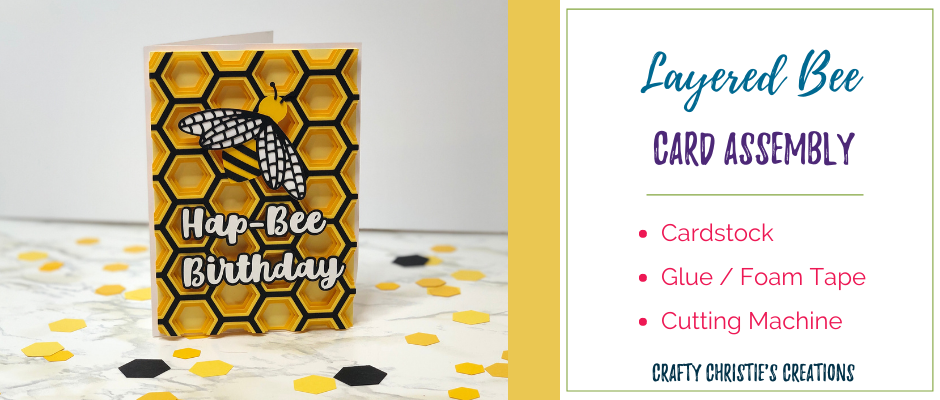 layered bee card