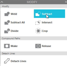 subtract button on modify panel