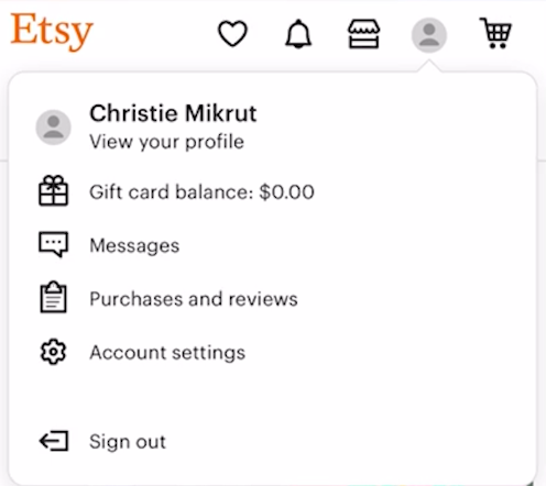 open etsy.com on your iphone web browser