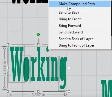 Make each word its own compound path