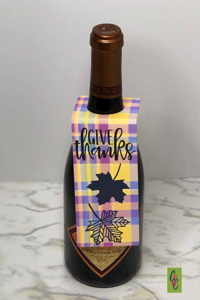 completed diy wine bottle tag