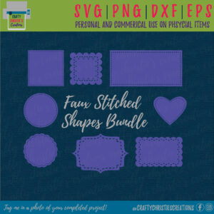 Faux Stitched Shapes SVG Bundle