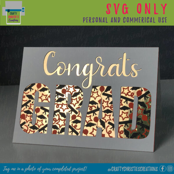 Congrats Grad Card SVG - Image 2