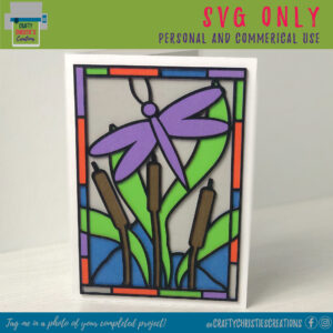 Dragonfly Stained Glass Card SVG