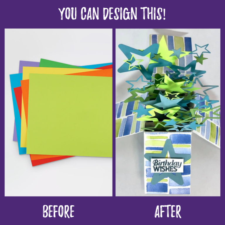 turn flat cardstock into a 3D box card you've created from scratch!