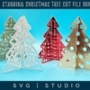 A bundle of 4 different free standing Christmas trees in 5 inch and 10 inch heights