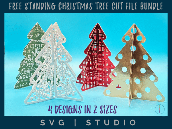 3D Standing Christmas Tree Bundle Digital Craft Files SVG Format Holiday Design Pack Table Centerpiece Pattern Multiple Sizes Included Construction Quality Machine Compatible Format Beautiful Festive Project Essential Craft