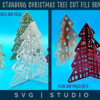 3D Standing Christmas Tree Bundle Digital Download SVG Cutting File Collection Holiday Table Centerpiece Template Pack Multiple Sizes Included Cricut Silhouette Compatible Craft Project Files Chipboard Cardstock Material