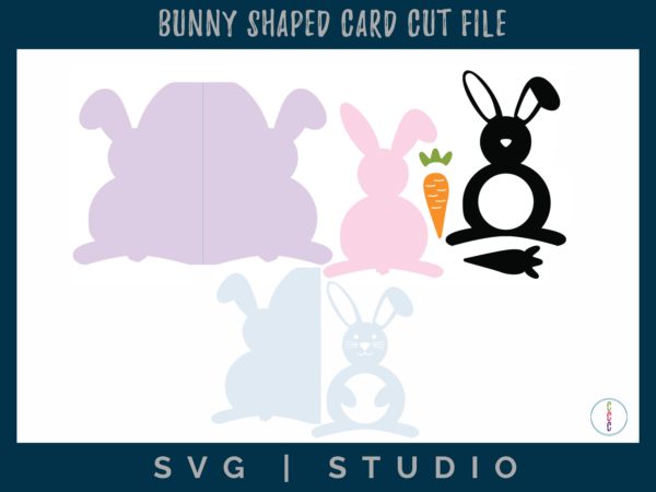 Bunny Shaped Card Cutting File Comes in SVG and Silhouette Studio File Types.