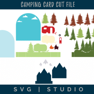 cutting layers of the camper scene card