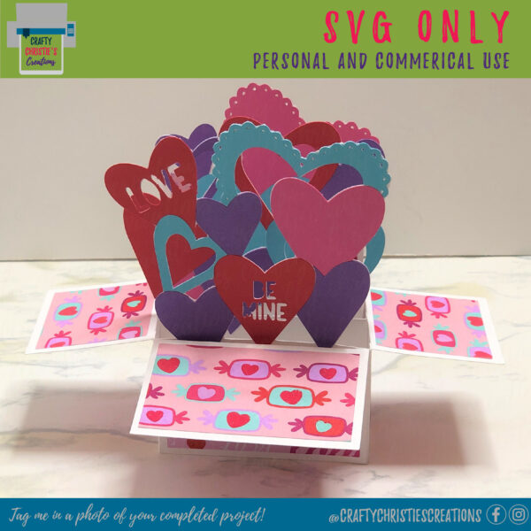 Heart Box Card cut file for Silhouette and Cricut cutting machines