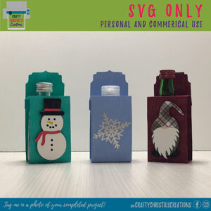 Mini Liquor Bottle Gift Box with 3 different designs - snowman, snowflake, gnome