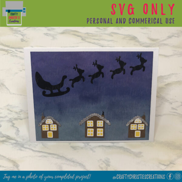 Merry Christmas Pop-Up Card SVG - Image 2