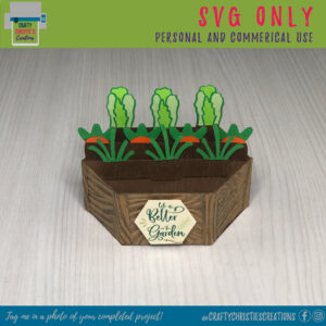 Vegetable Garden Platform Card svg sitting open on display