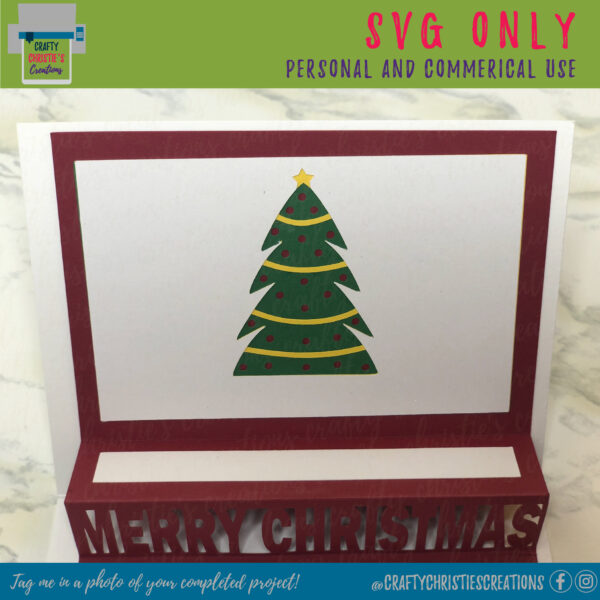 Merry Christmas Pop-Up Card SVG - Image 4