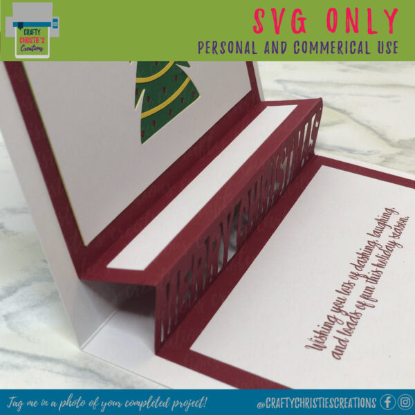 Merry Christmas Pop-Up Card SVG - Image 5
