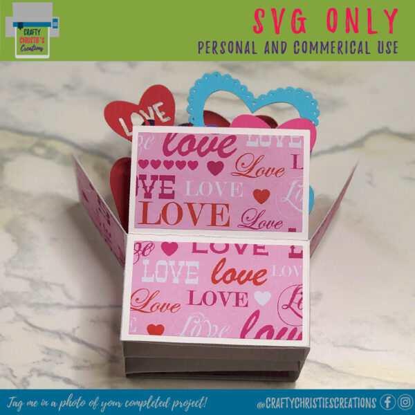 heart box card template for cutting machines