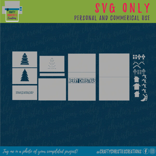 Merry Christmas Pop-Up Card SVG - Image 6