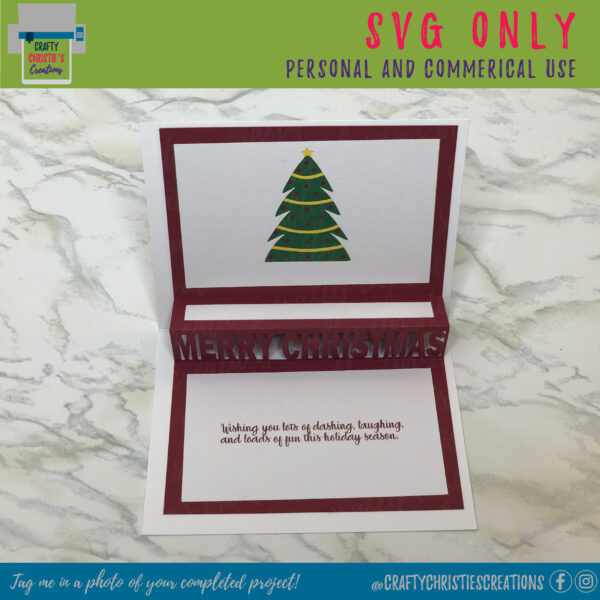 Merry Christmas Pop-Up Card SVG - Image 3
