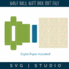Cutting Machine Template Golf Theme Box Digital Download Collection Sport Gift Package Design Premium Pattern Small Size Construction SVG Studio Format Perfect Father Present Party Favor Template Easy Assembly Instructions Masculine Style