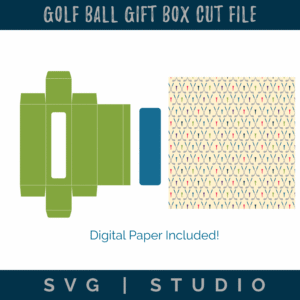 Cutting Machine Template Golf Theme Box Digital Download Collection Sport Gift Package Design Premium Pattern Small Size Construction SVG Studio Format Perfect Father Present Party Favor Template Easy Assembly Instructions Masculine Style