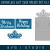 the layers inside the snowflake gift card holder file