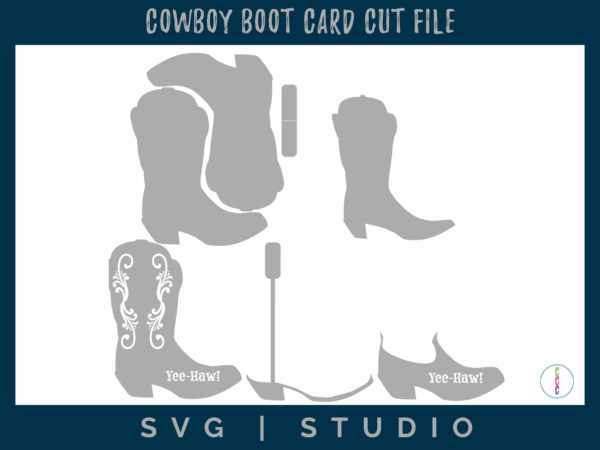 the layers of the cowboy boot card that will be in the file
