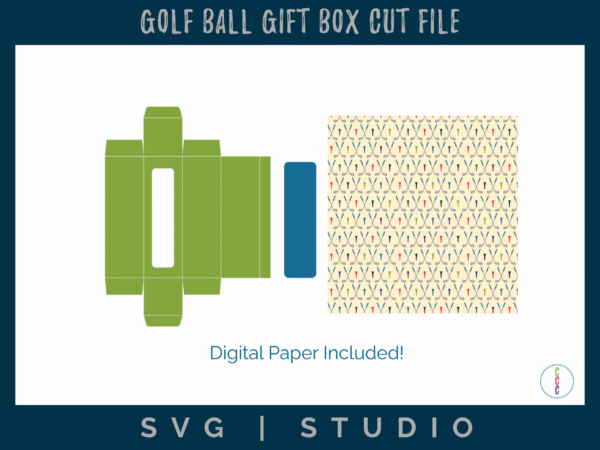 Cutting Machine Template Golf Theme Box Digital Download Collection Sport Gift Package Design Premium Pattern Small Size Construction SVG Studio Format Perfect Father Present Party Favor Template Easy Assembly Instructions Masculine Style