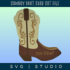 layered cowboy boot card with yee-haw! on the toe