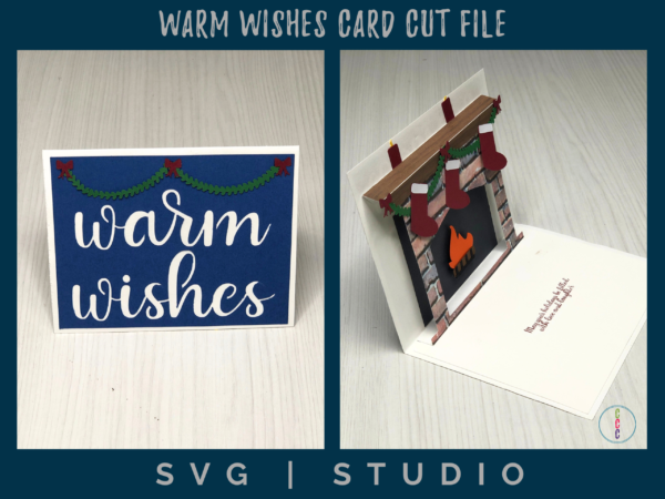 front and inside view of the warm wishes card by crafty christies creations