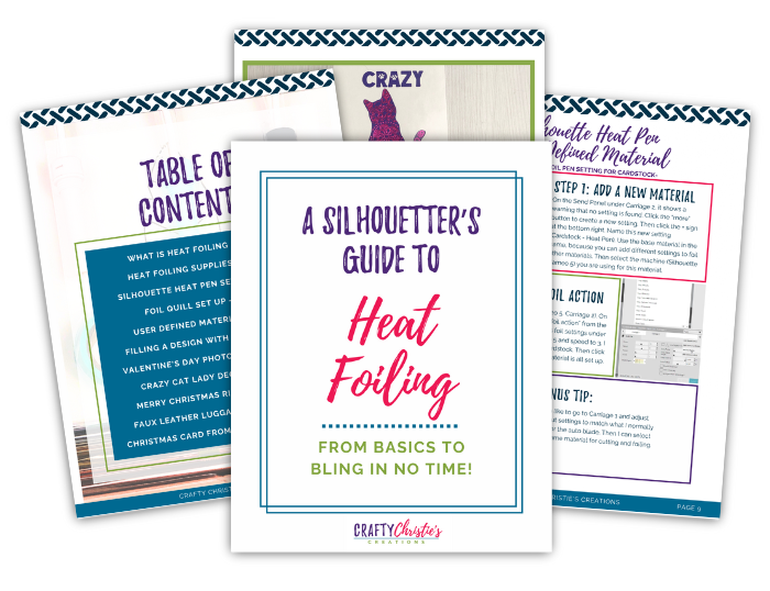 here's a glimps of some pages inside A Silhouetter's Guide to Heat Foiling Ebook