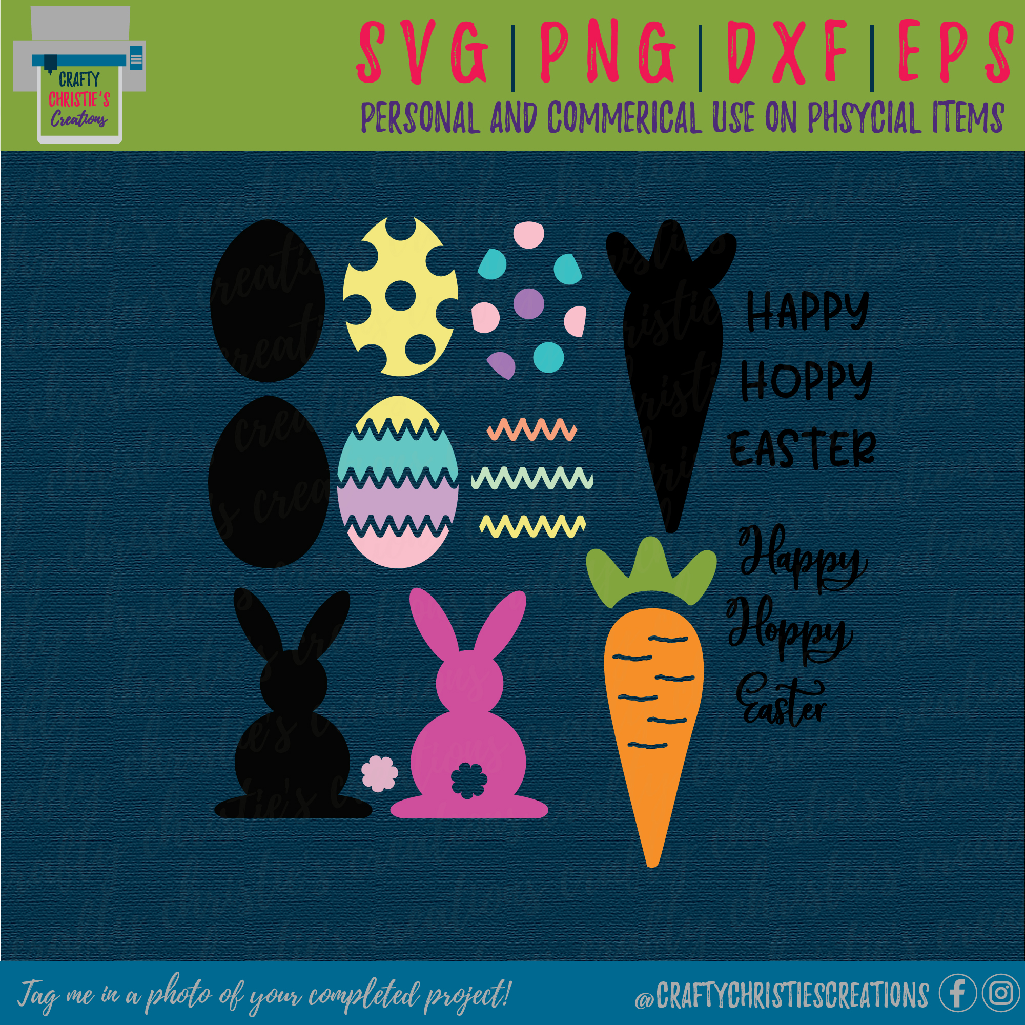 the layers of each design in the easter bundle