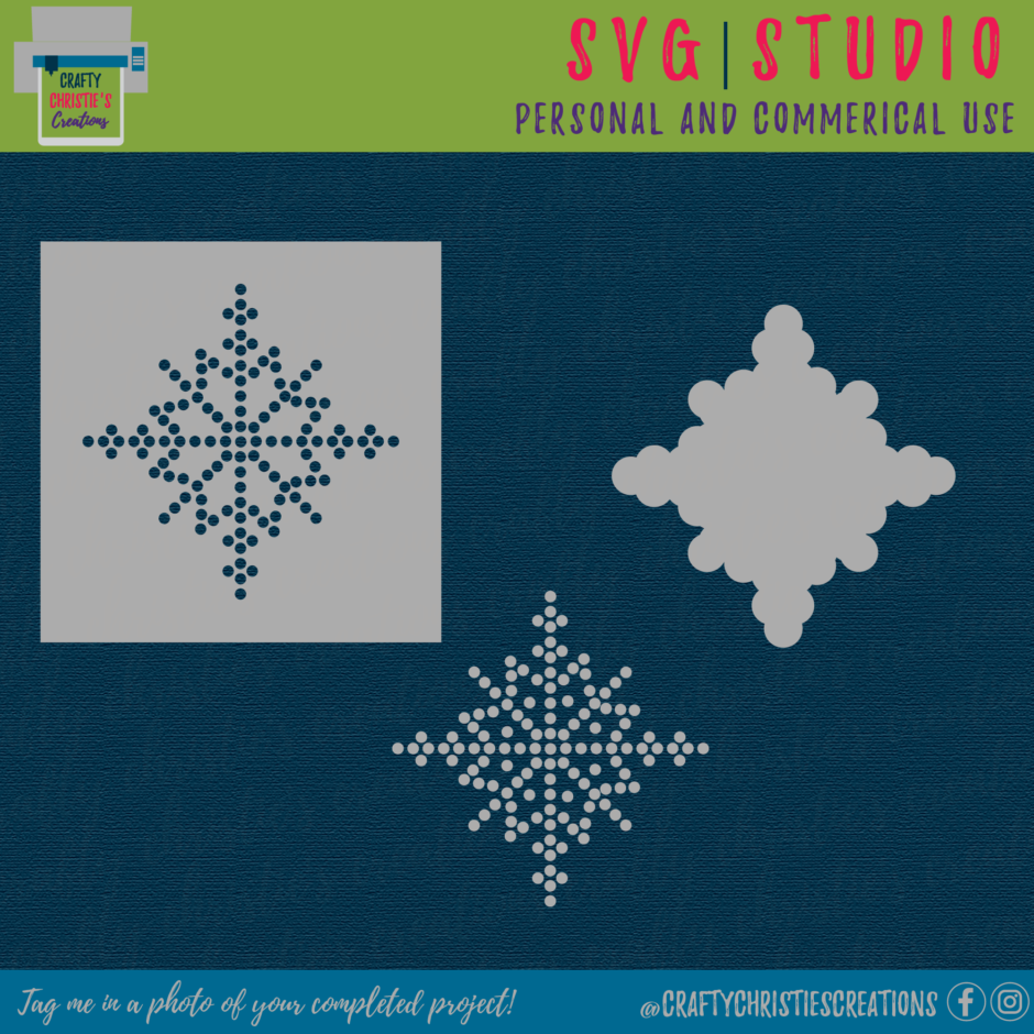 Snowflake Rhinestone Template - Crafty Christie’s Creations