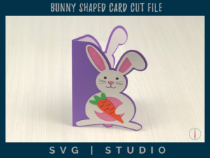 Bunny Shaped Card Cutting File Comes in SVG and Silhouette Studio File Types.