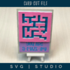Maze Card by CCC - finished card in pink, purple and blue
