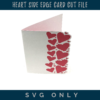 Heart Side Edge Card SVG - white card base with red hearts. the card base follows the heart shapes on the open edge.