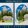 camping scene card front and side view
