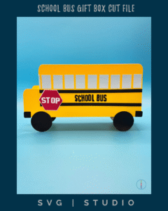 drive side of the school bus gift box complete with stop sign