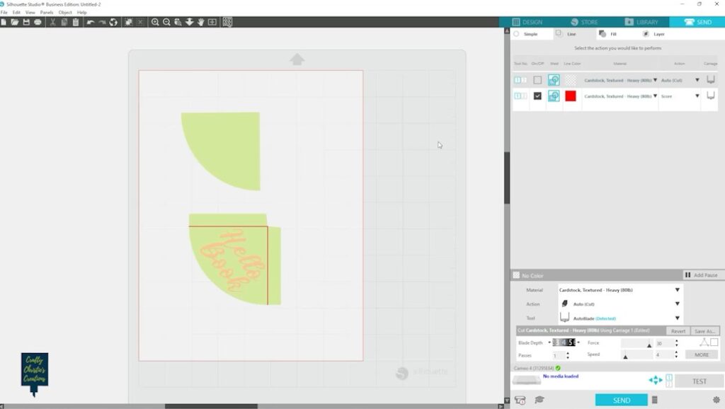 cut by line color to differentiate the command for each line