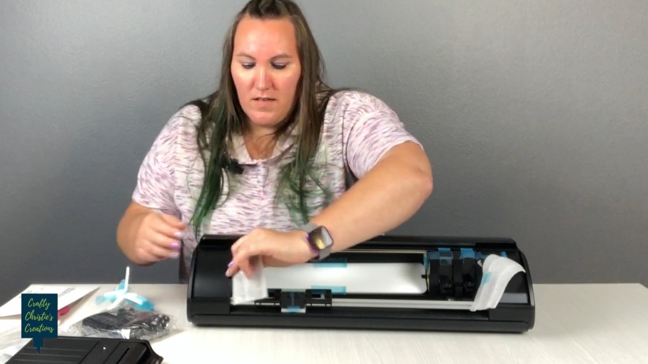 remove the tape and foam - unboxing Silhouette Cameo 5 process