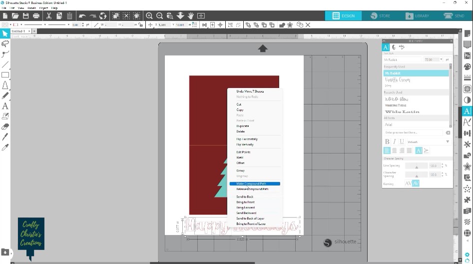 convert the text to a compound path after welding