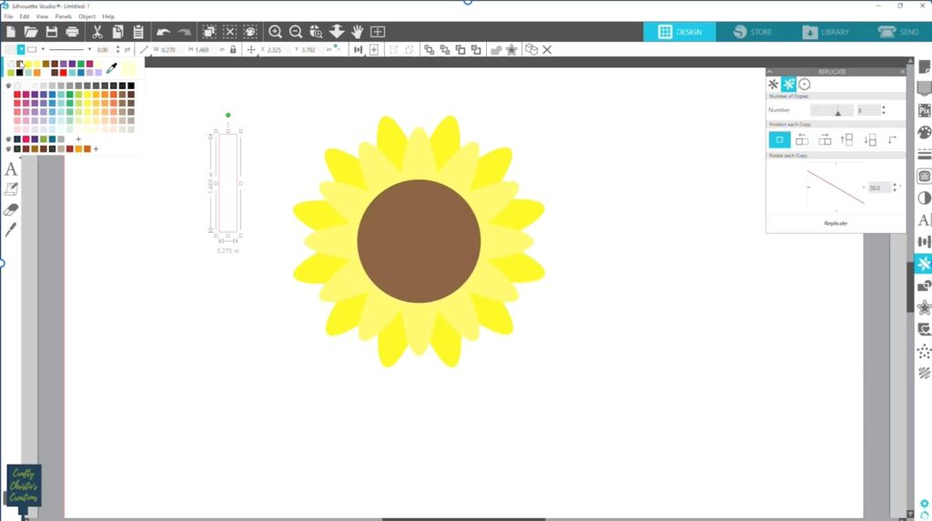 creating the sunflower strap