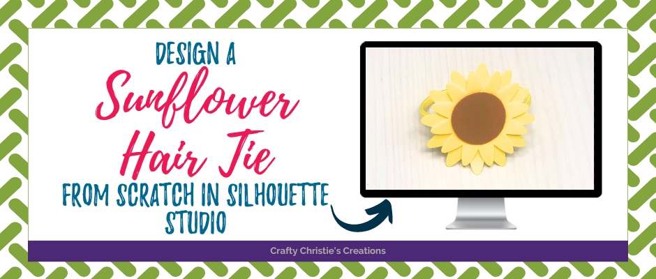 Design a sunflower hair tie from scratch in Silhouette Studio.