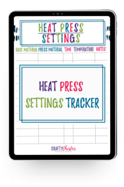 Heat Press Settings Tracker